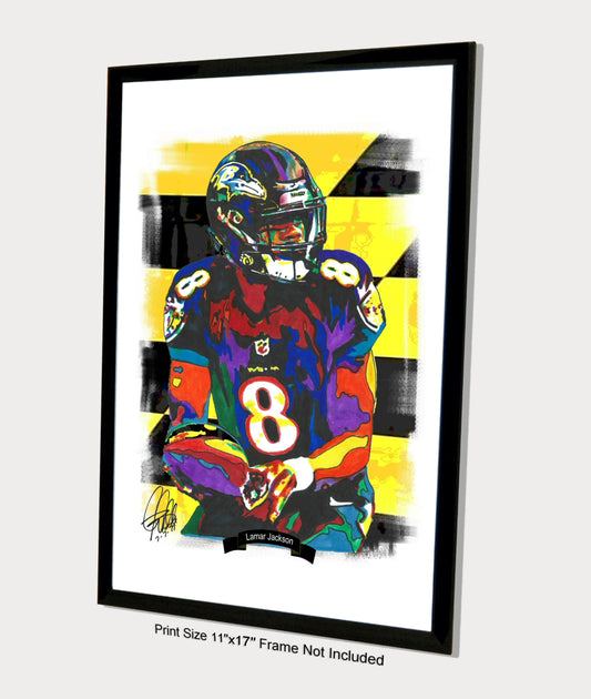 Lamar Jackson Baltimore Ravens Football Sports Print Poster Wall Art 11x17