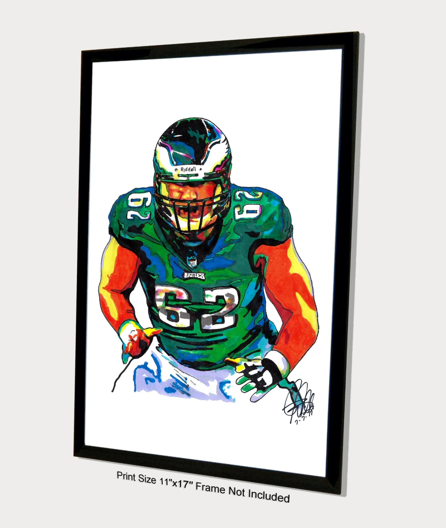 Jason Kelce Philadelphia Eagles Football Sports Poster Print Wall Art 11x17