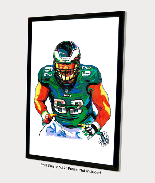 Jason Kelce Philadelphia Eagles Football Sports Poster Print Wall Art 11x17