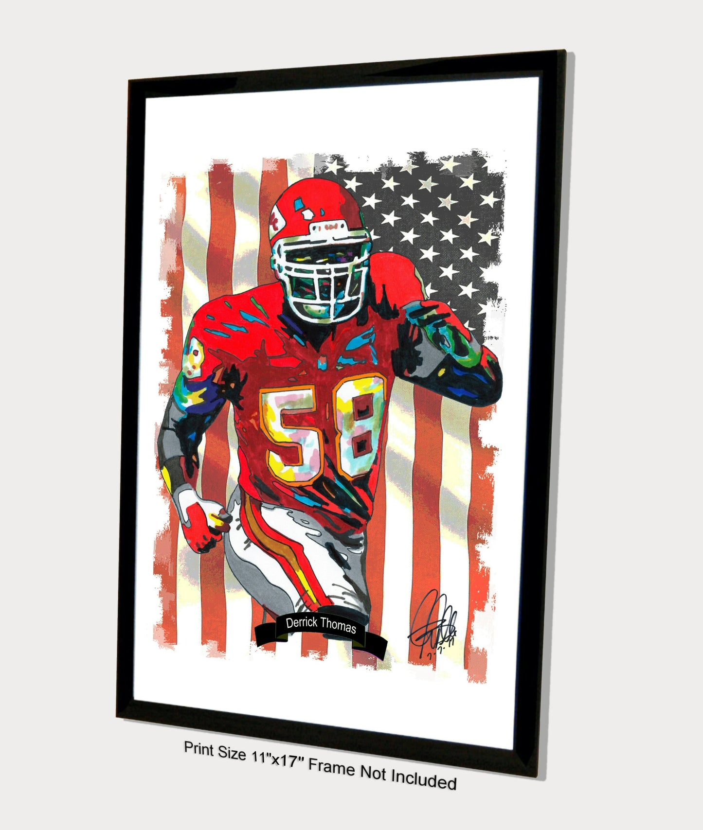 Derrick Thomas Kansas City Chiefs Football Sports Poster Print Wall Art 11x17