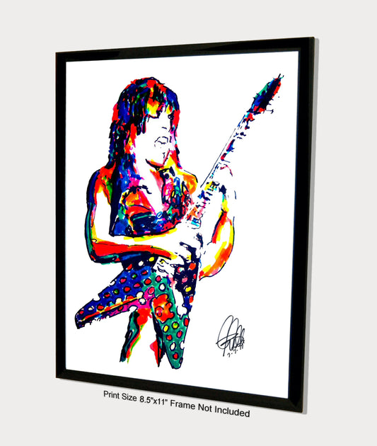 Randy Rhoads Ozzy Guitar Rock Metal Music Poster Print Wall Art 8.5x11