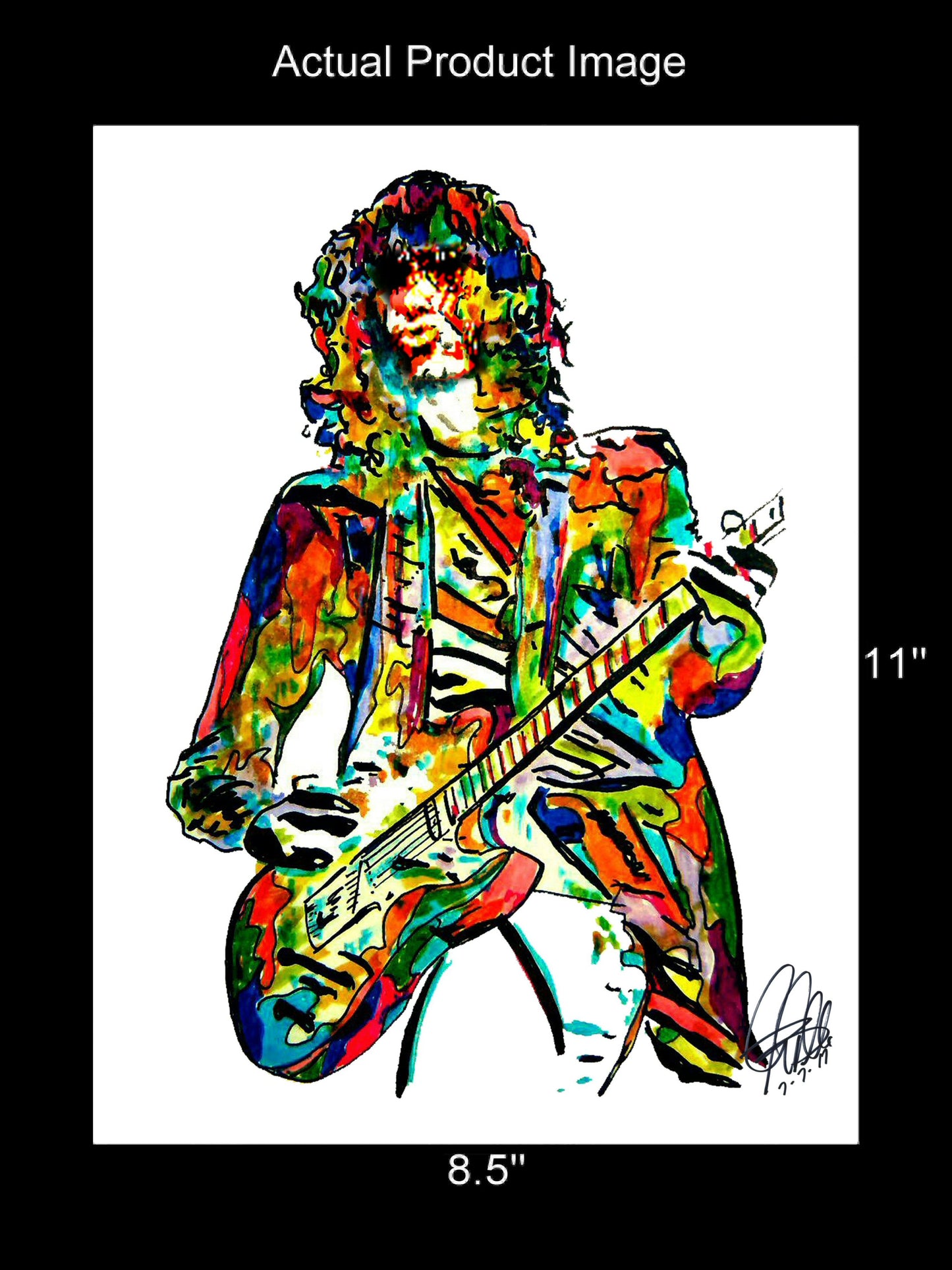 Jimmy Page Led Zeppelin Guitar Music Poster Print Wall Art 8.5x11