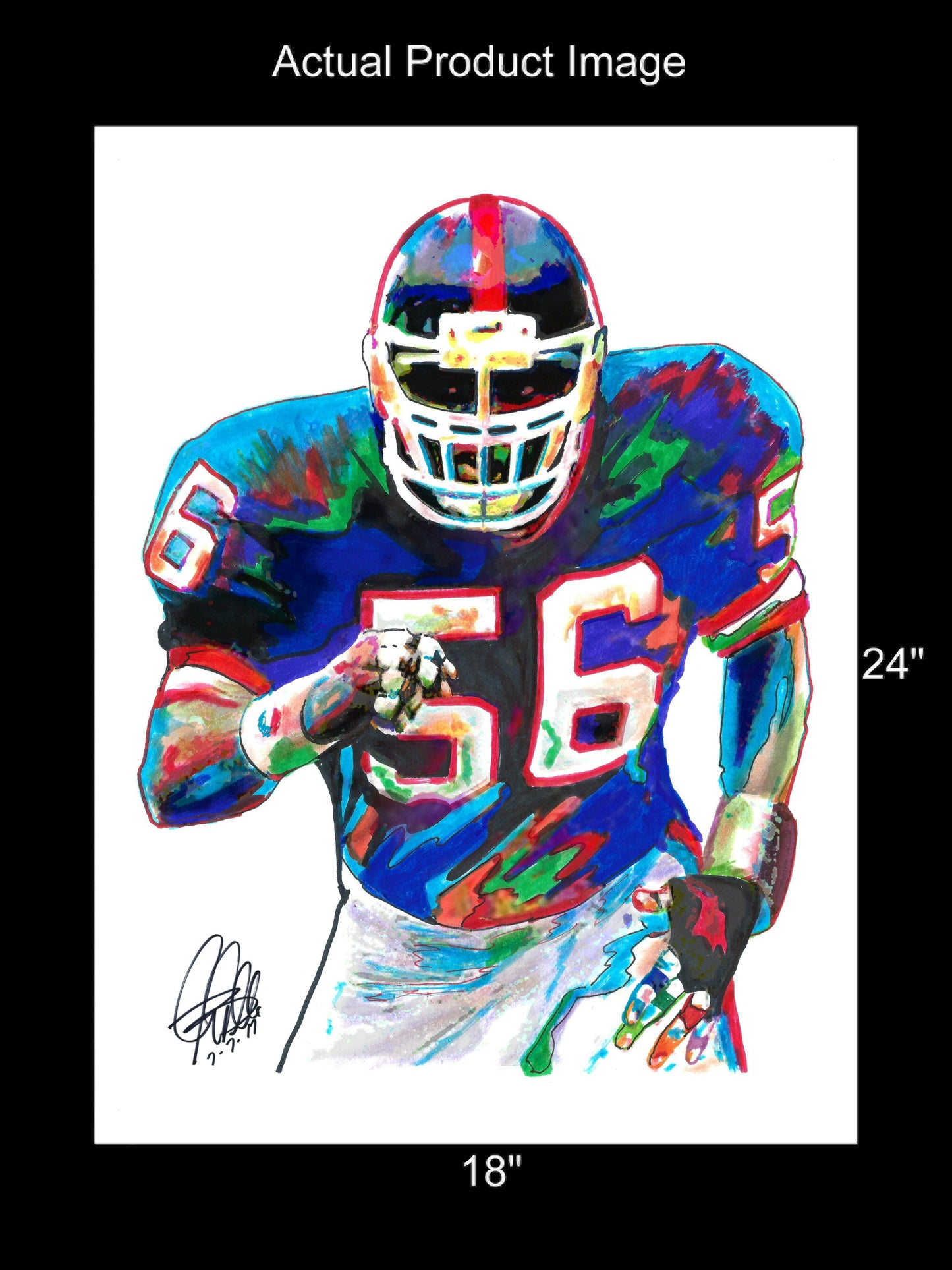 Lawrence Taylor New York Giants LB Football Sports Poster Print Wall Art 18x24