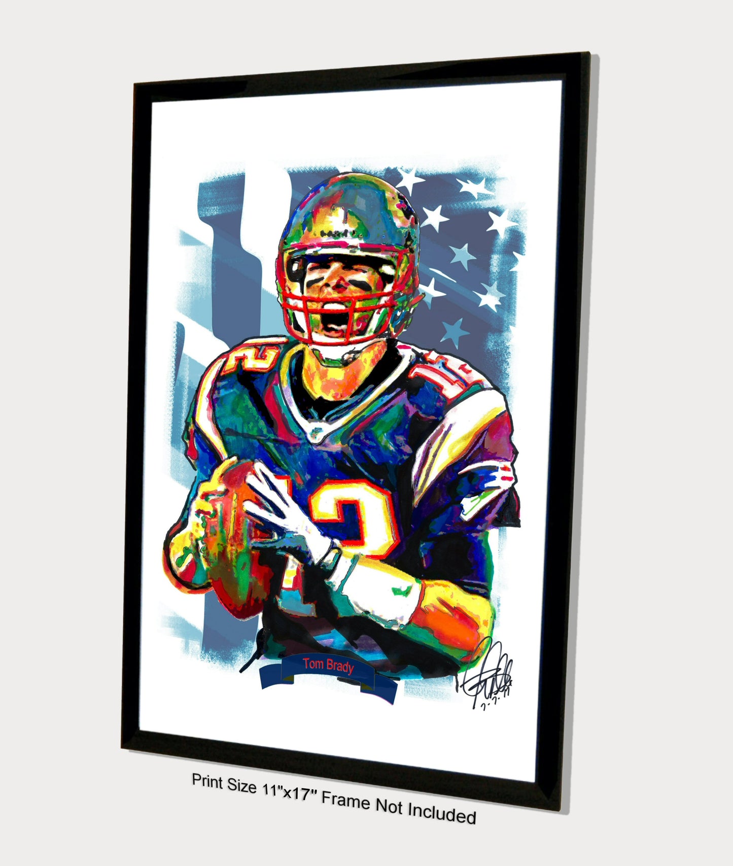 Tom Brady New England Patriots Football Sports Poster Print Wall Art 11x17