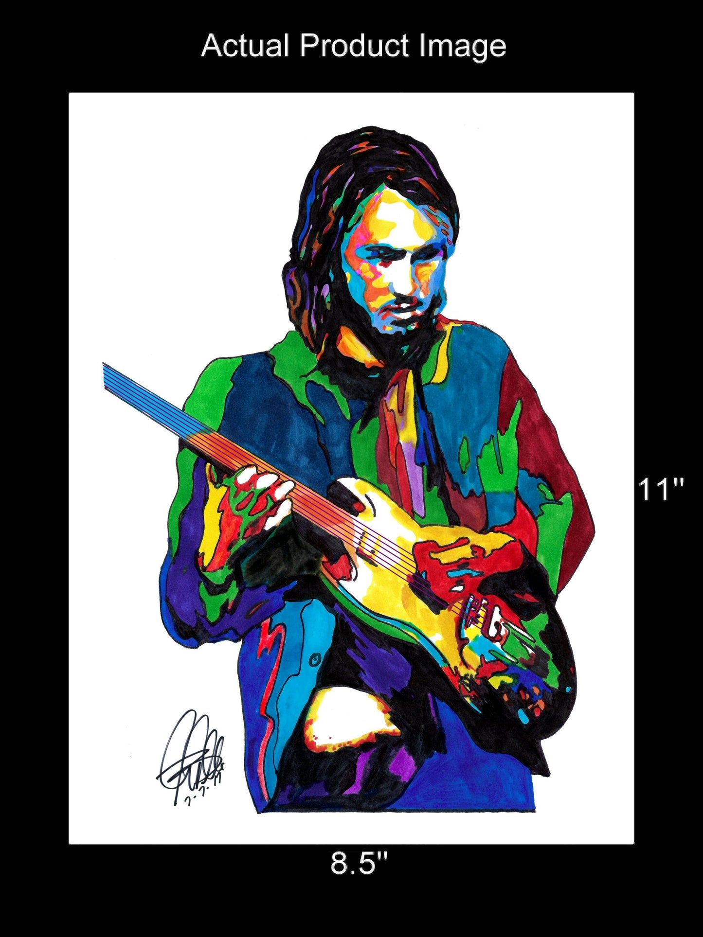 Ollie Halsall Guitar Rock Music Poster Print Wall Art 8.5x11