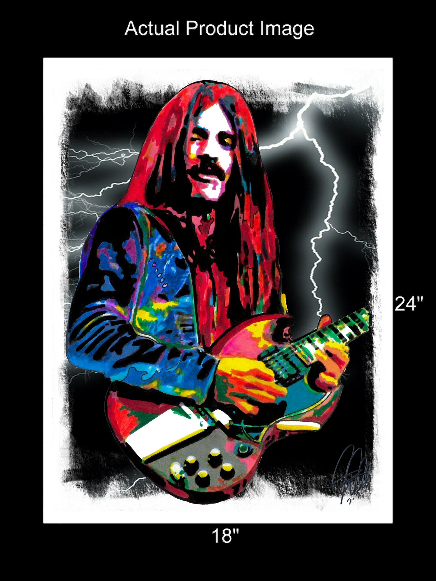 Frank Marino Mahogany Rush Guitar Hard Rock Music Poster Print Wall Art 18x24