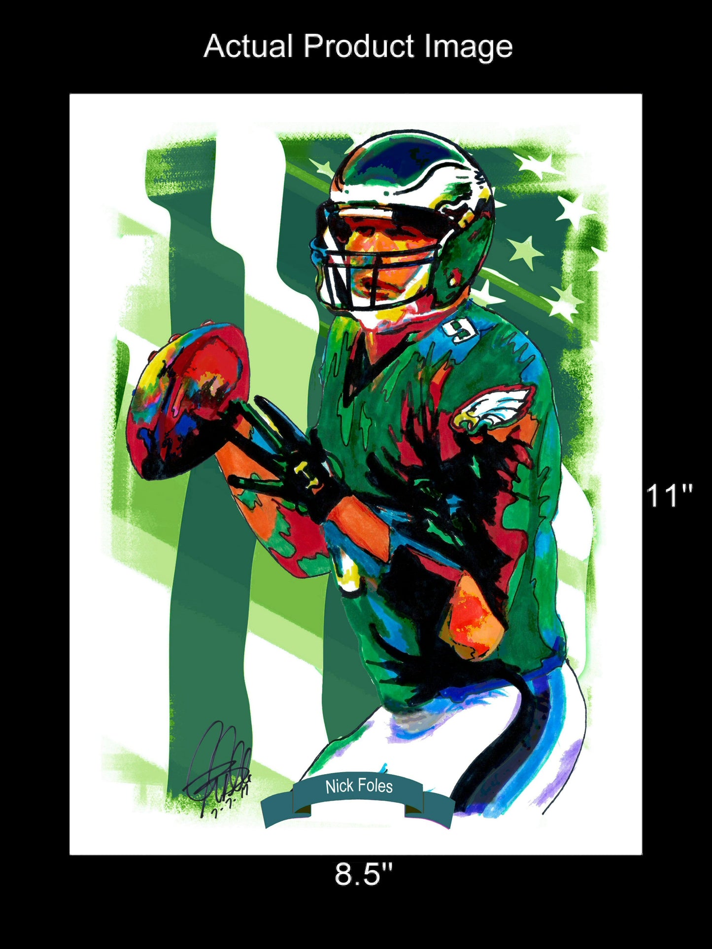 Nick Foles Philadelphia Eagles Football Poster Print Wall Art 8.5x11