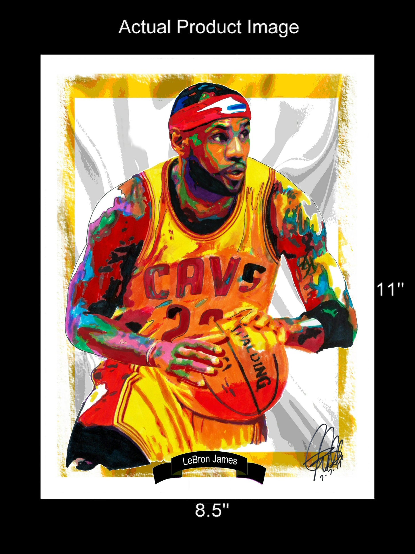 LeBron James Cleveland Cavaliers Basketball Poster Print Wall Art 8.5x11