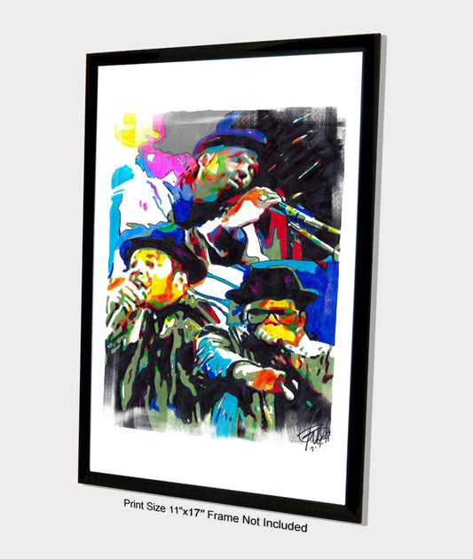 Run DMC Hip Hop Rap Rock Music Poster Print Wall Art 11x17