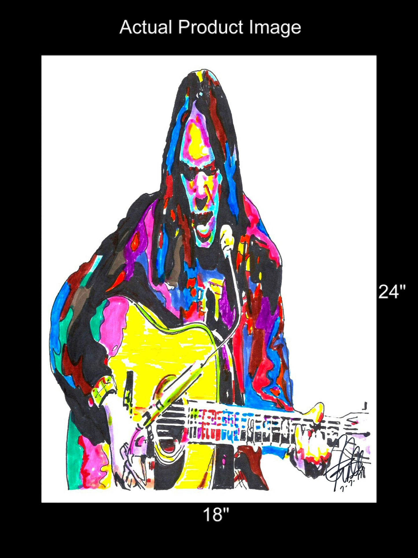 Neil Young CSNY Guitar Folk Rock Music Poster Print Wall Art 18x24