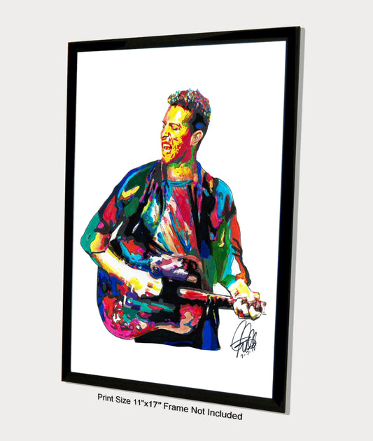 Chris Martin Coldplay Singer Guitar Rock Music Poster Print Wall 11x17