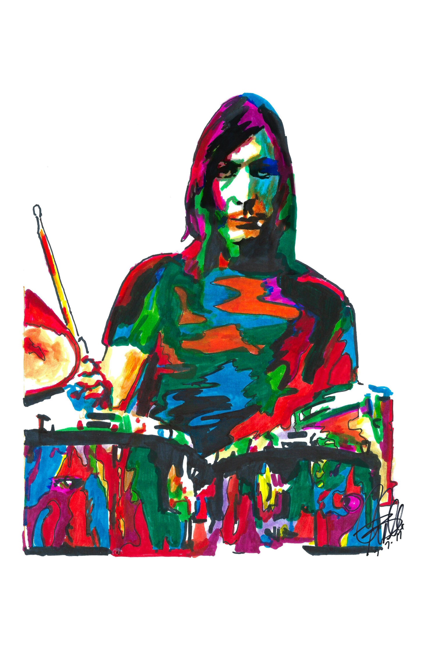 Charlie Watts Drummer Rock Music Poster Print Wall Art 11x17