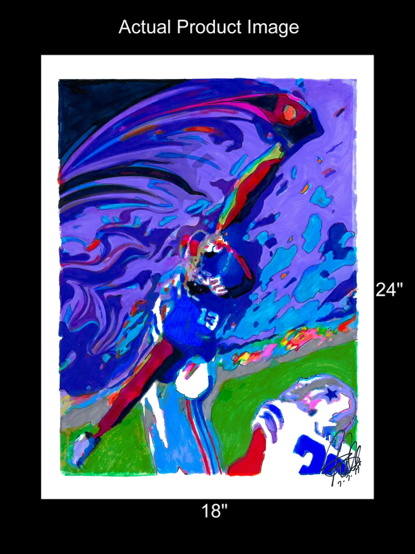 Odell Beckham Jr New York Giants Football Sports Poster Print Wall Art 18x24