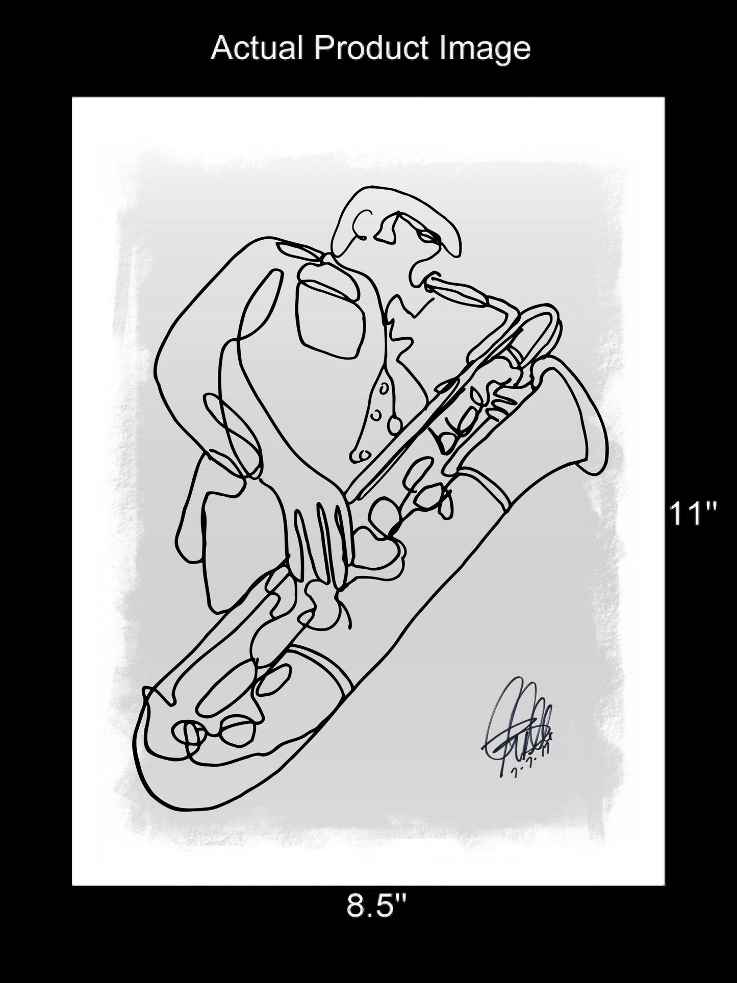 Tenor Saxophone Sax Player Music Poster Print Wall Art 8.5x11