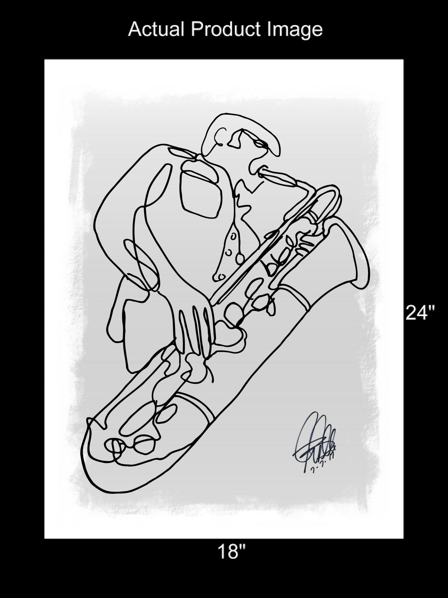 Tenor Saxophone Sax Player Music Poster Print Wall Art 18x24