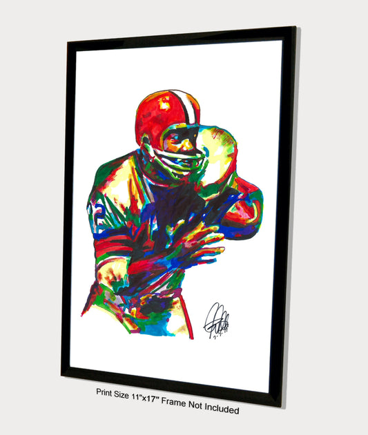 Jim Brown Cleveland Browns Sports Football Poster Print Wall Art 11x17