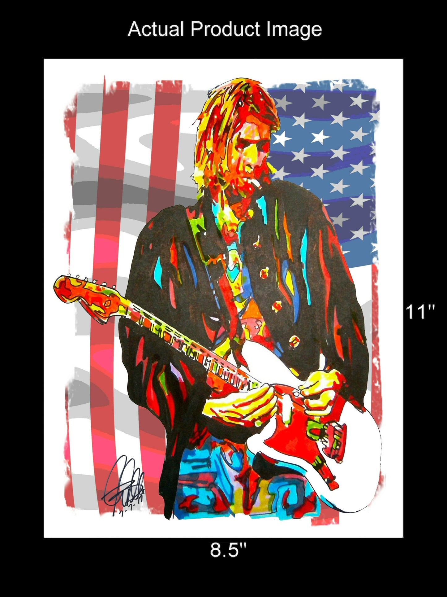 Kurt Cobain Nirvana Alternative Rock Music Poster Print Wall Art 8.5x11