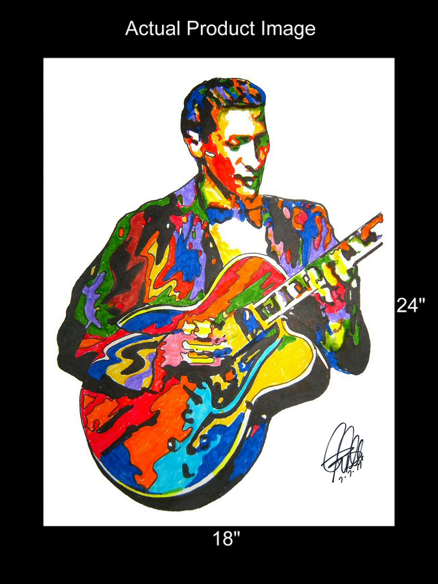 Scotty Moore Elvis Guitar Rockabilly Music Poster Print Wall Art 18x24