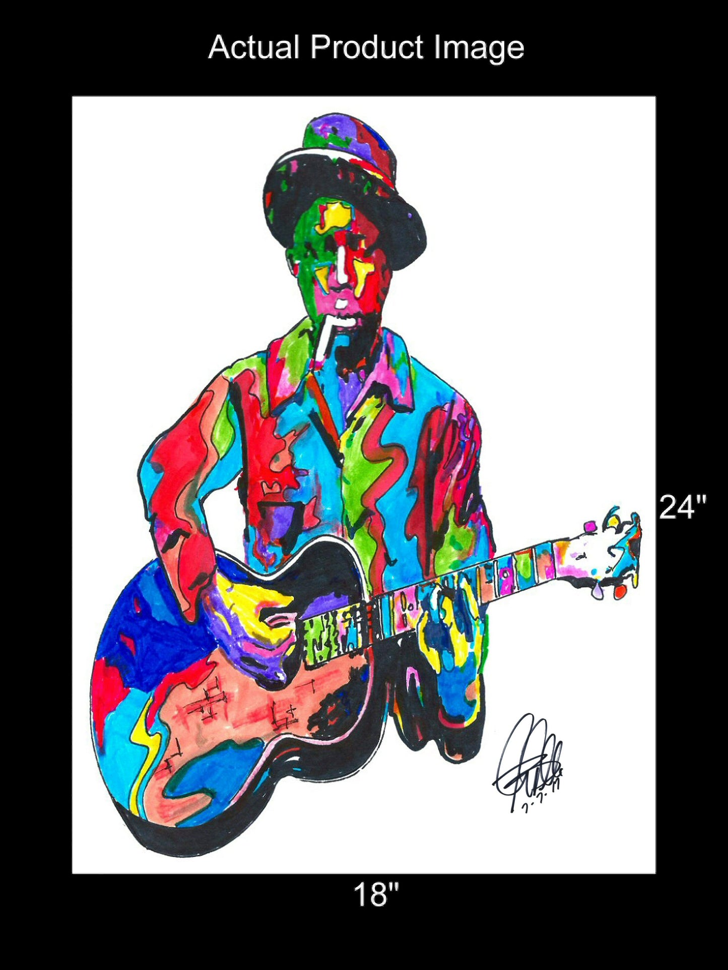 Robert Johnson Singer Blues Guitar Music Poster Print Wall Art 18x24