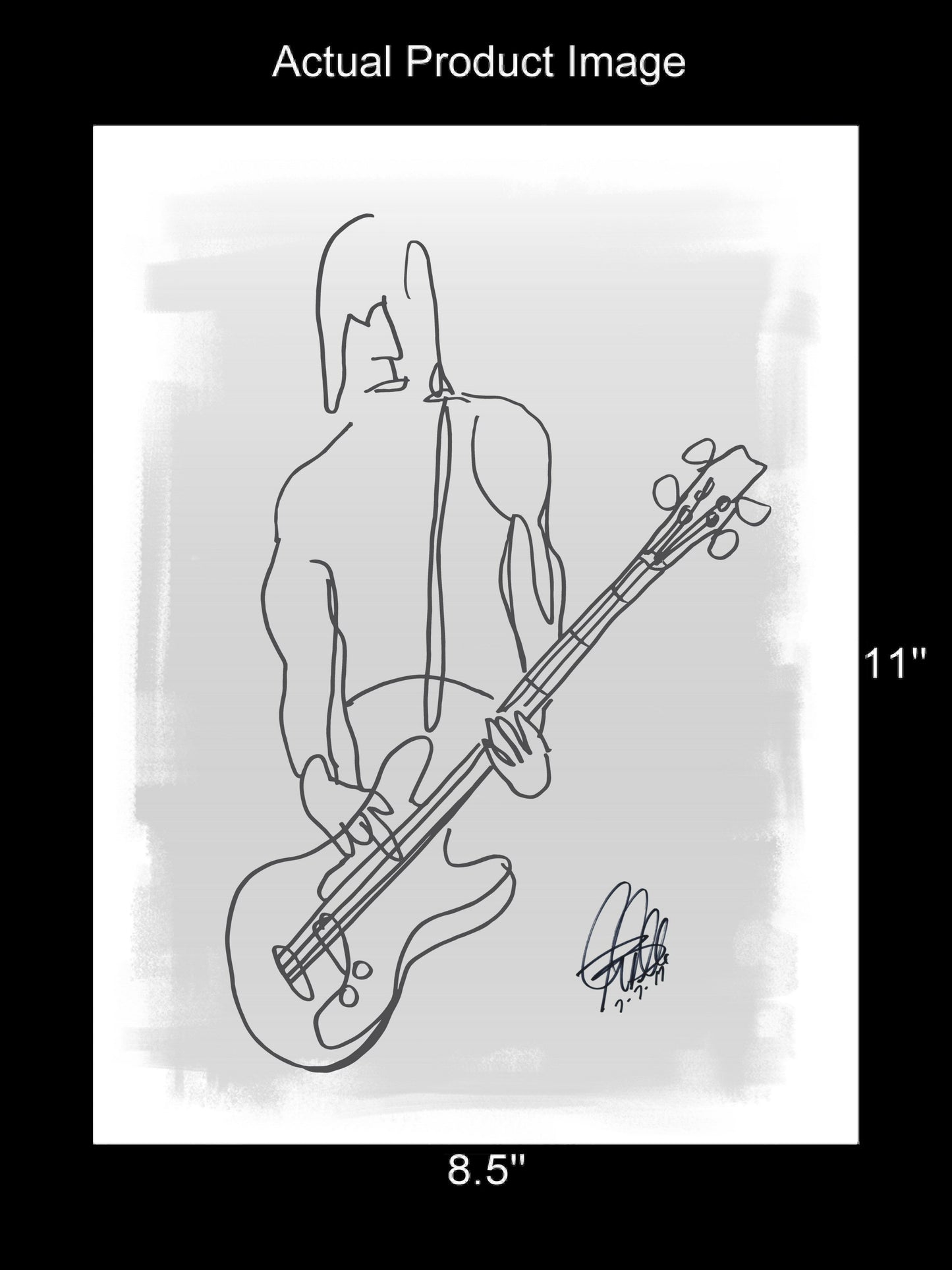 Punk Rock Bass Player Music Poster Print Wall Art 8.5x11