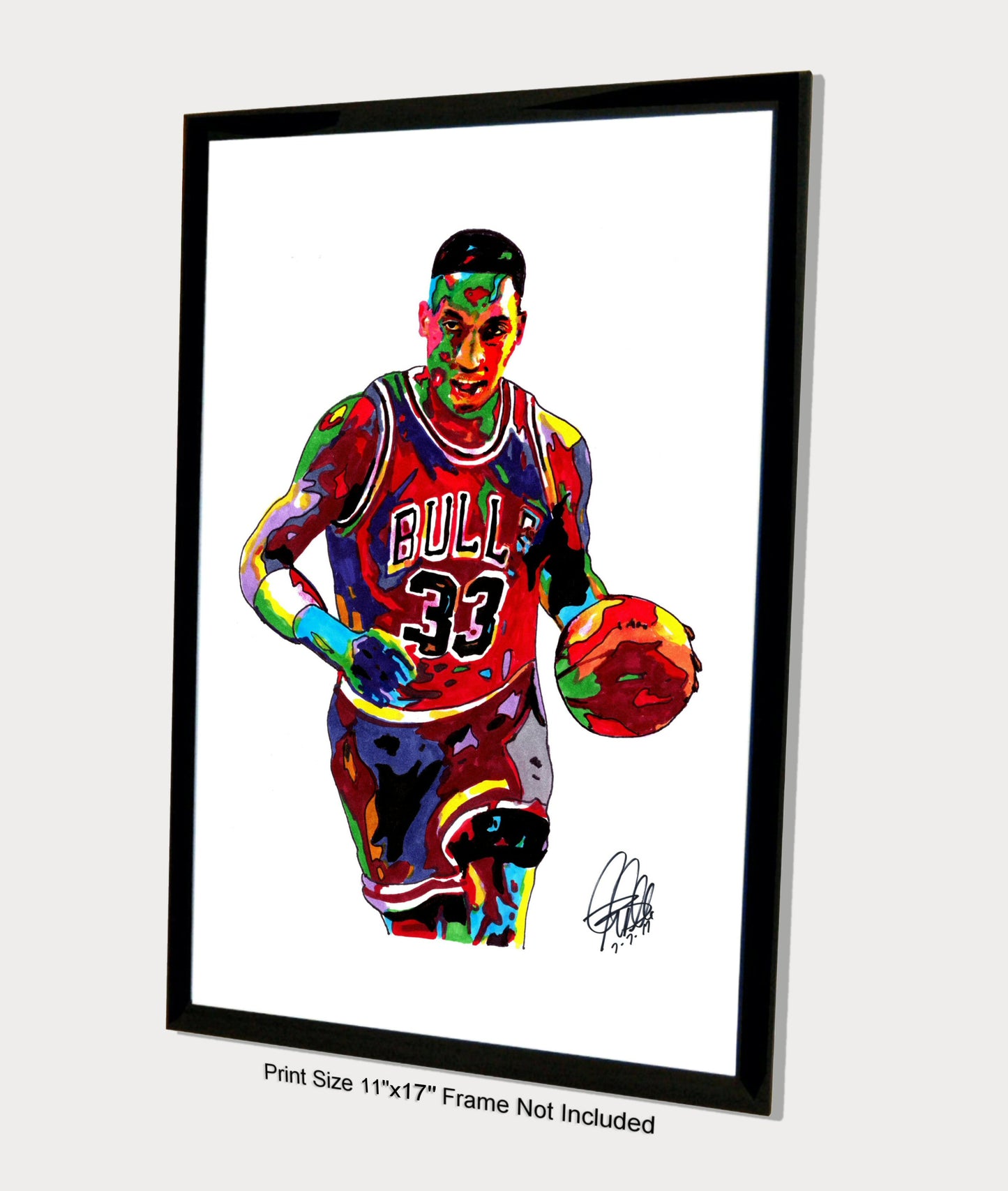 Scottie Pippen Chicago Bulls Basketball Poster Print Wall Art 11x17