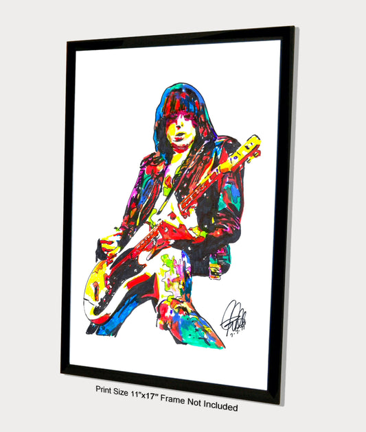 Johnny Ramone Ramones Guitar Punk Rock Music Poster Print Wall Art 11x17