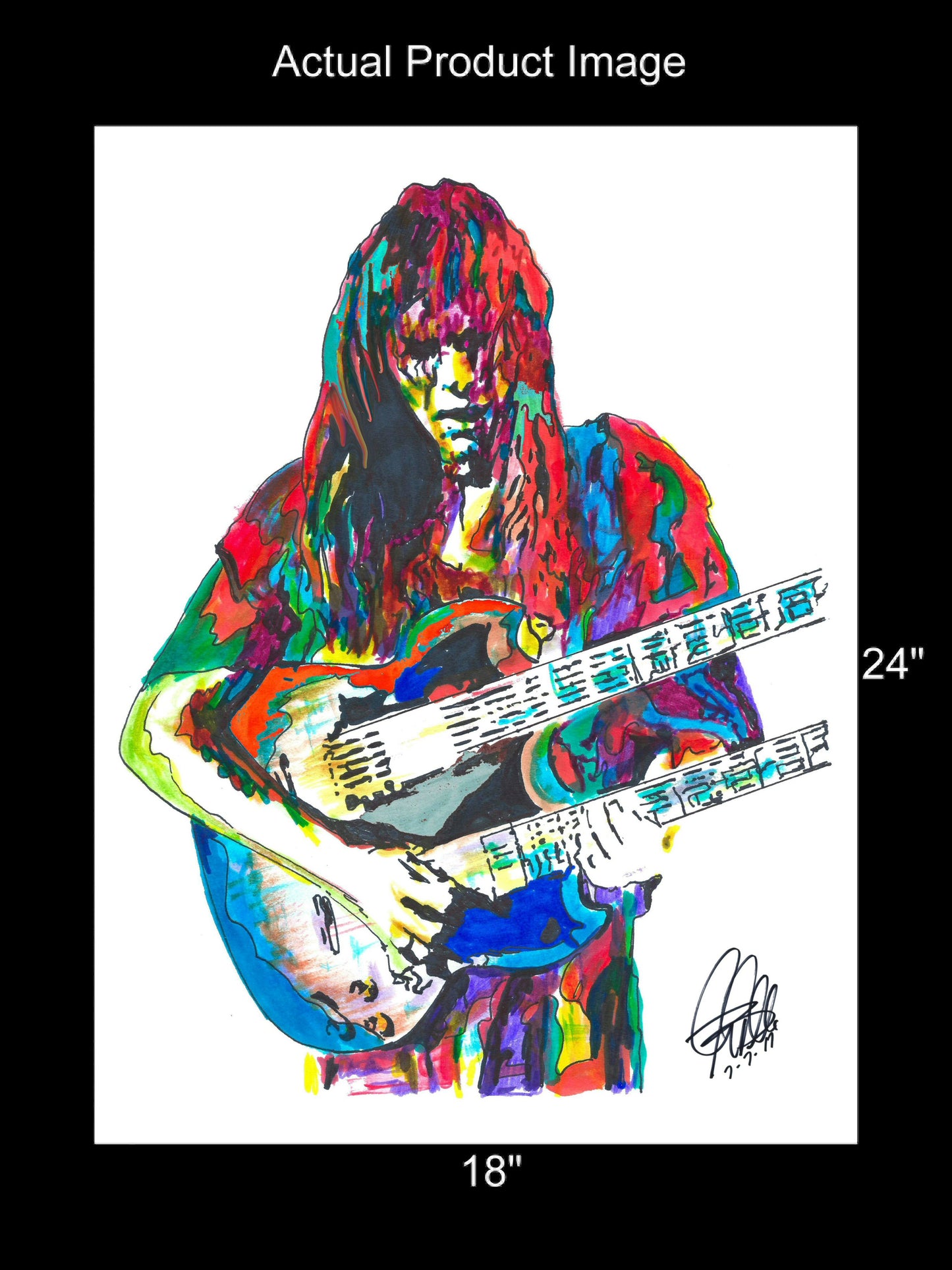 Steve Howe Yes Guitar Rock Print Poster Wall Art 18x24