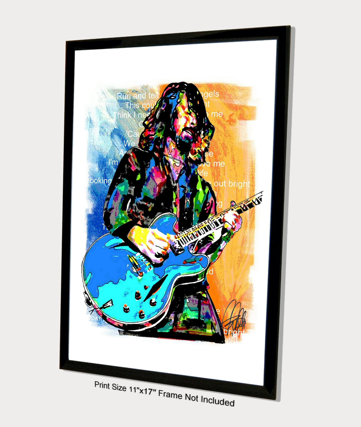 Dave Grohl Foo Fighters Guitar Hard Rock Music Poster Print Wall Art 11x17