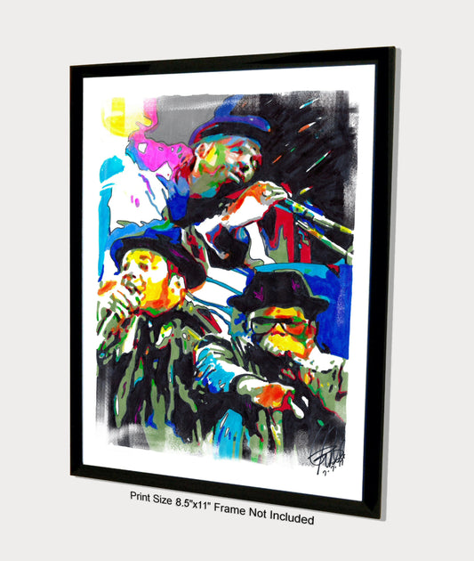 Run DMC Hip Hop Rap Rock Music Poster Print Wall Art 8.5x11