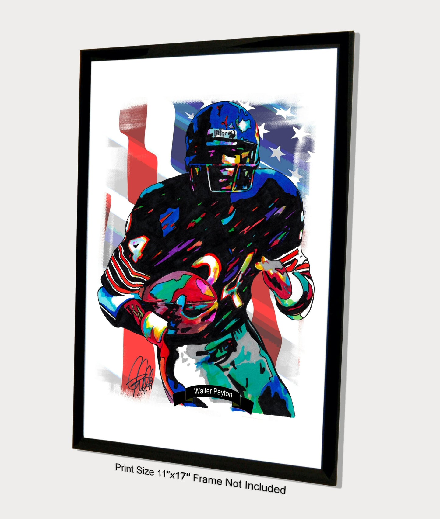 Walter Payton Chicago Bears Football Sports Print Poster Wall Art 11x17