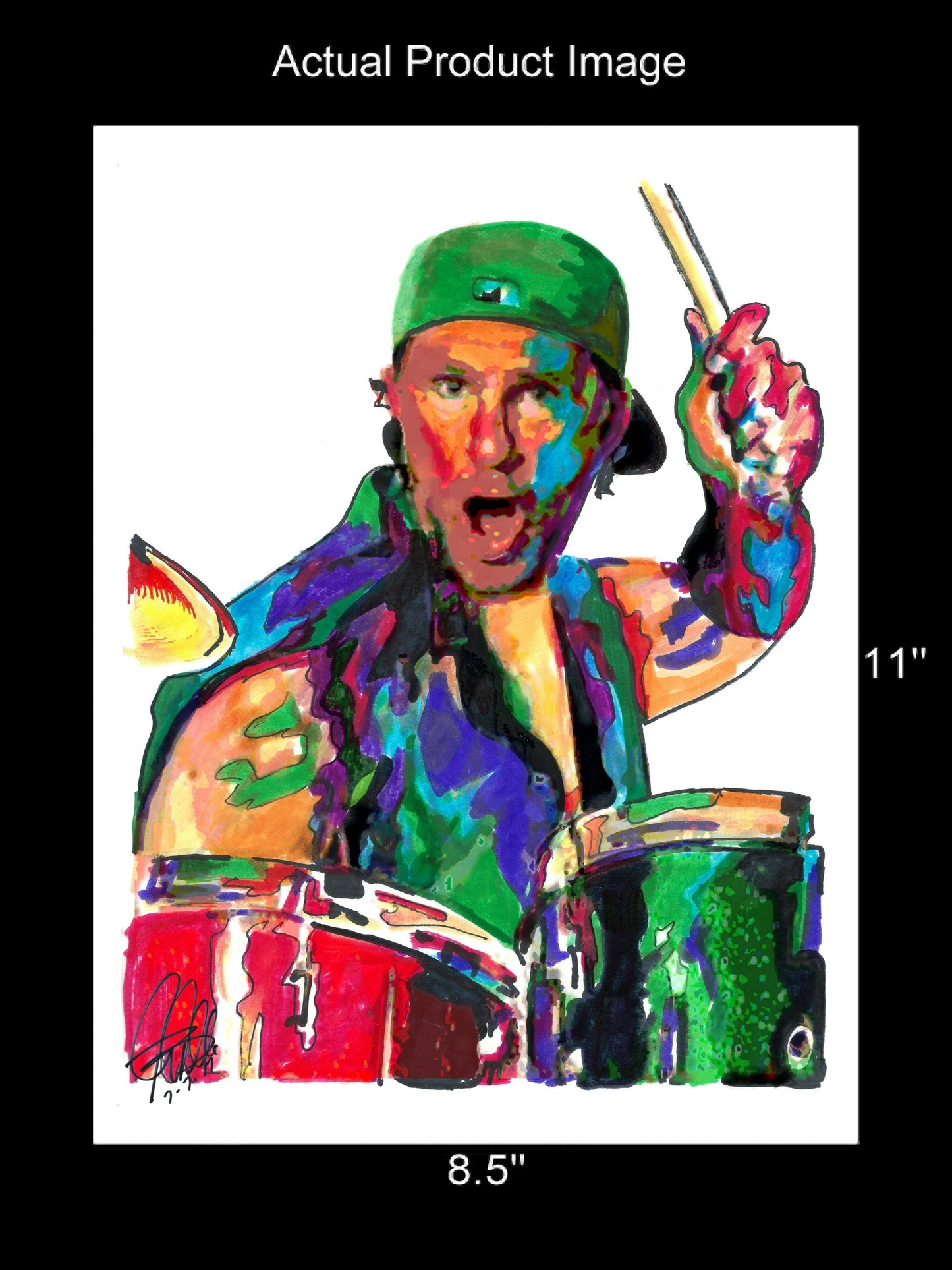 Chad Smith Red Hot Chili Peppers Drums Rock Music Poster Print Wall Art 8.5x11