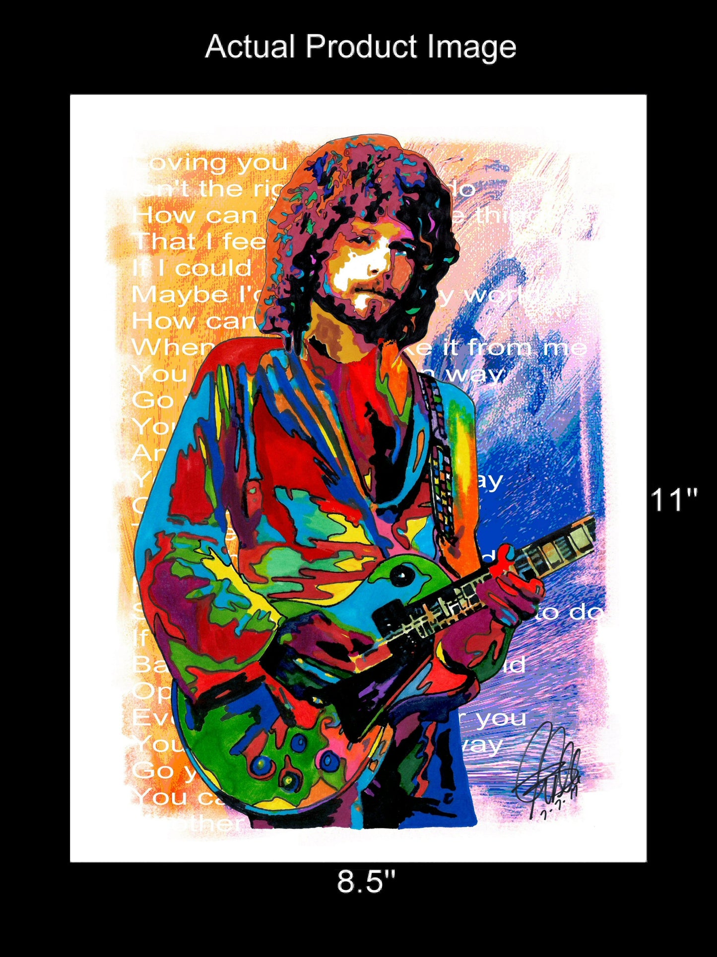 Lindsey Buckingham Fleetwood Mac Guitar Rock Music Poster Print Wall Art 8.5x11