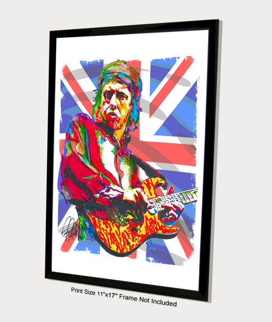 Mark Knopfler Dire Straits Guitar Rock Music Poster Print Wall Art 11x17