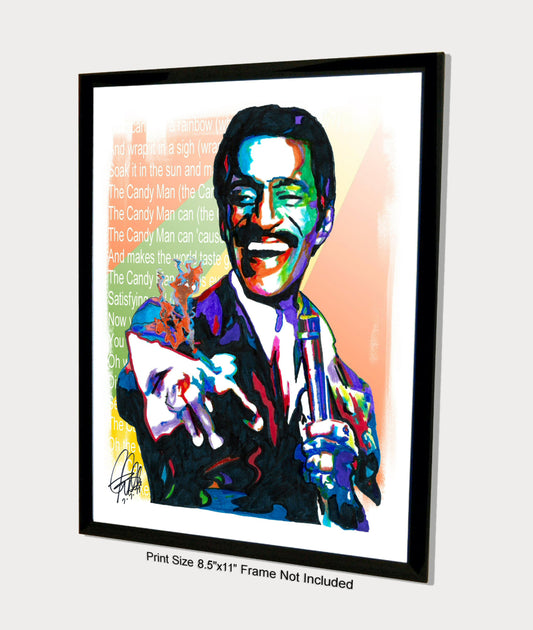 Sammy Davis Jr Singer The Candy Man Big Band Music Poster Print Wall Art 8.5x11