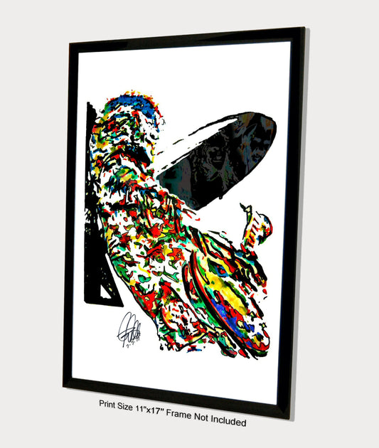 Jimmy Page Led Zeppelin Guitar Hard Rock Print Poster Wall Art 11x17