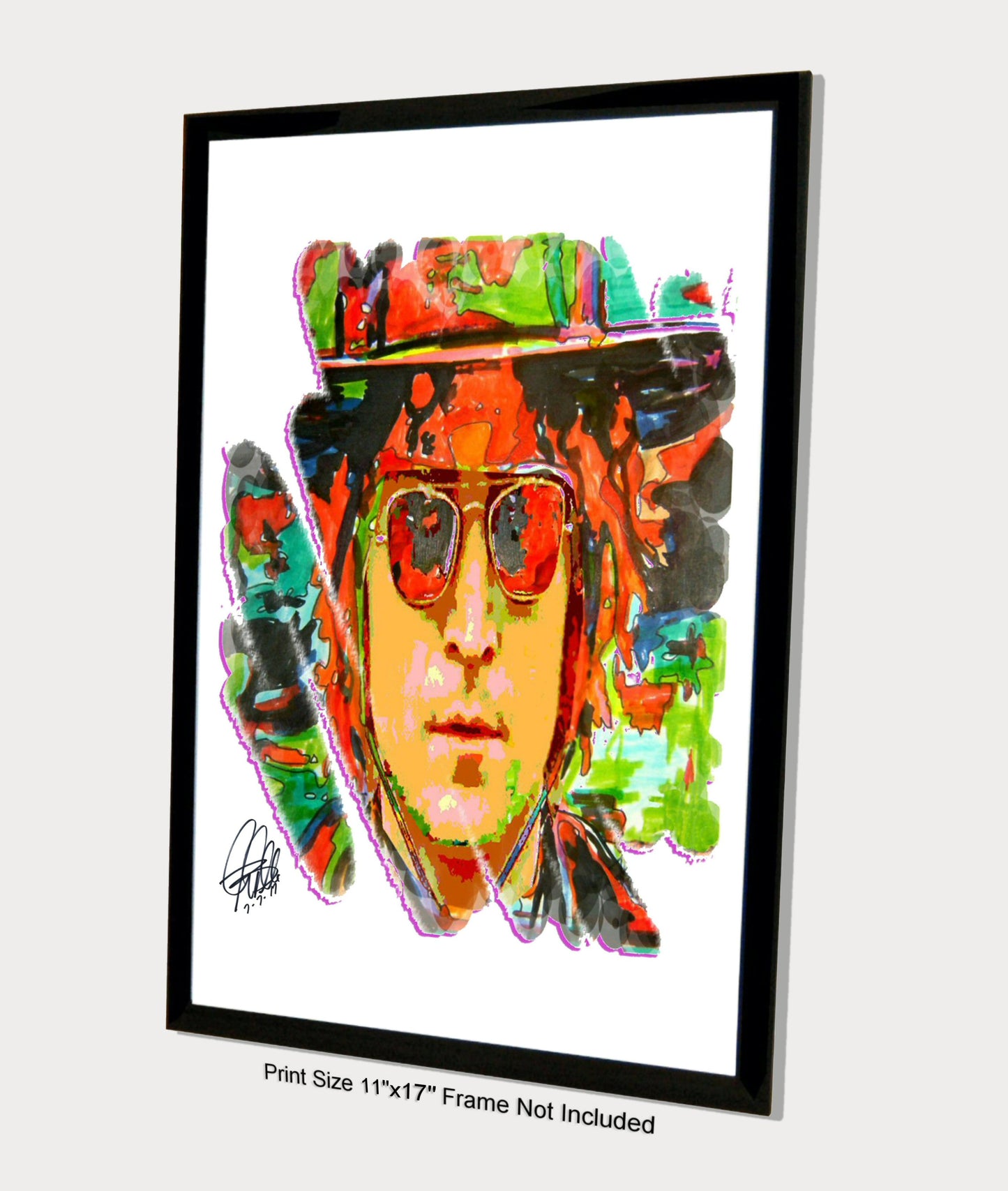 John Lennon The Beatles Guitar Rock Music Poster Print Wall Art 11x17