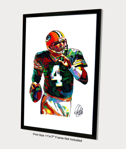 Brett Favre Green Bay Packers QB Football Sports Poster Print Art 11x17