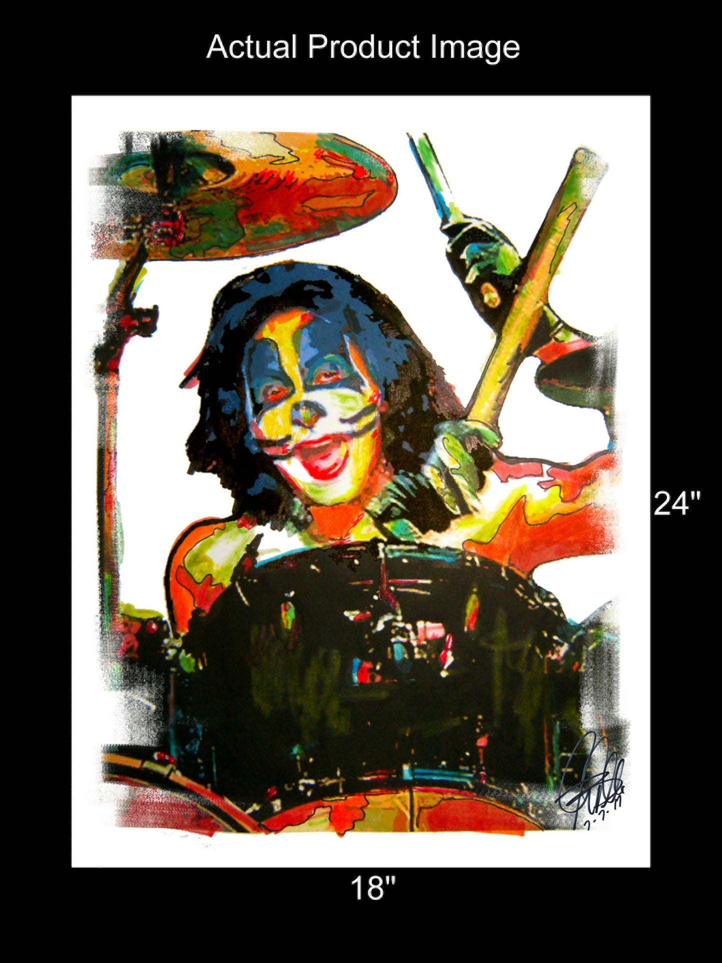 Peter Criss Kiss Drums Rock Music Poster Print Wall Art 18x24