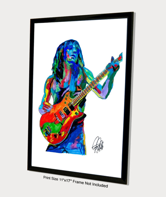 Malcolm Young ACDC Guitar Rock Music Print Poster Wall Art 11x17