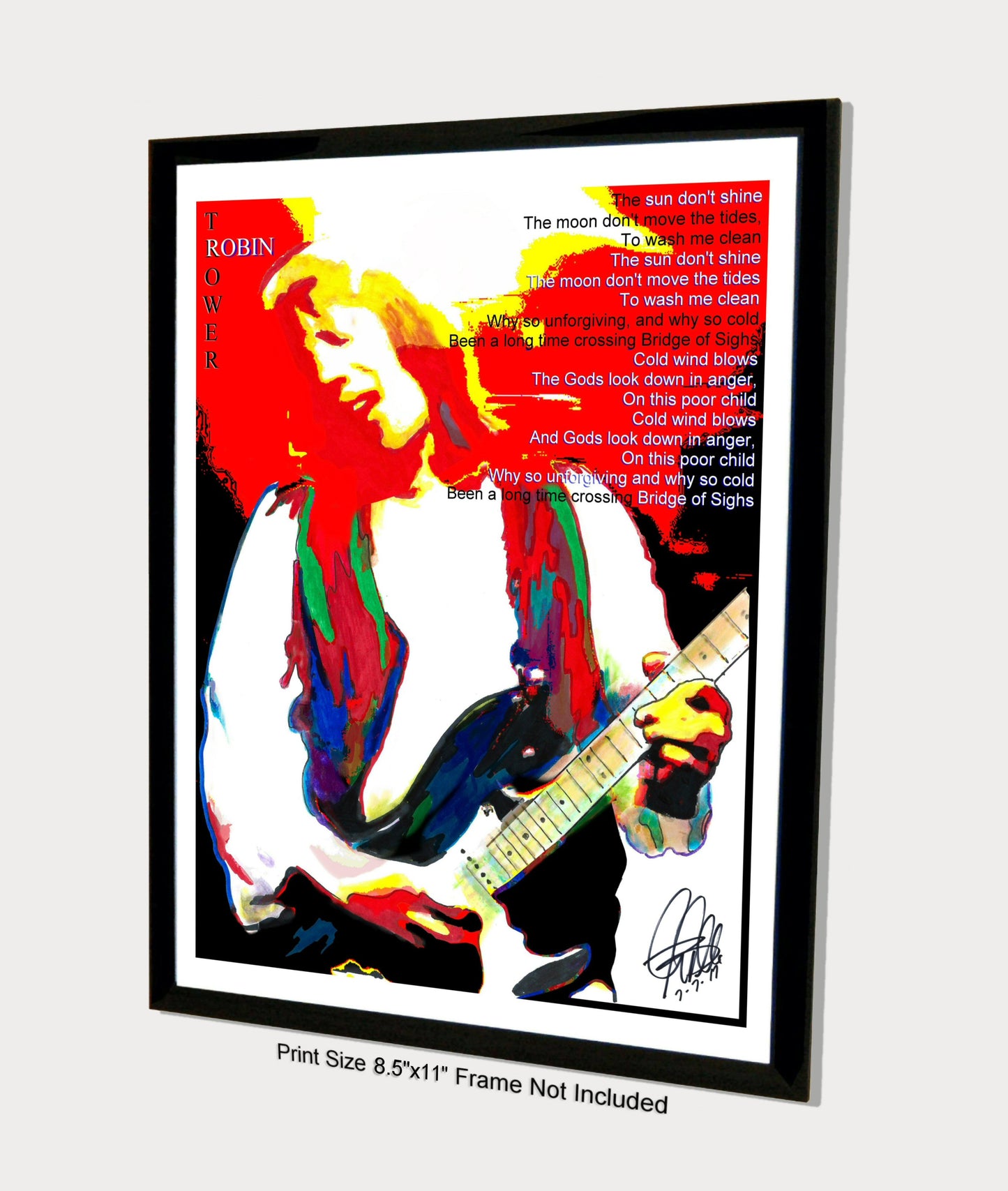 Robin Trower Bridge of Sighs Guitar Hard Rock Music Poster Print Wall Art 8.5x11