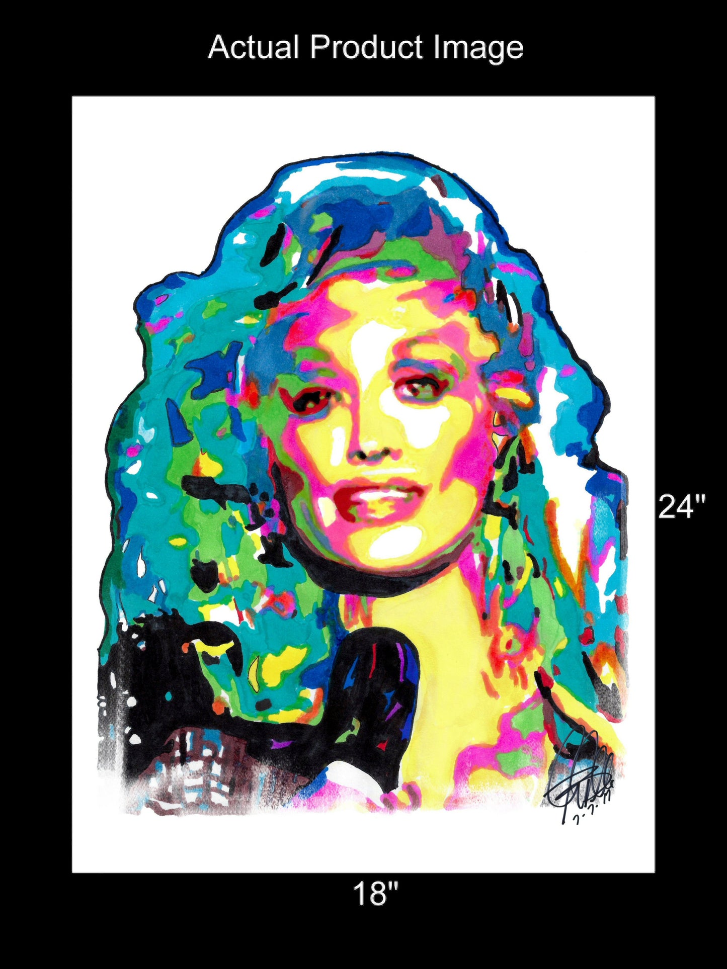 Dolly Parton Singer Country Music Poster Print Wall Art 18x24