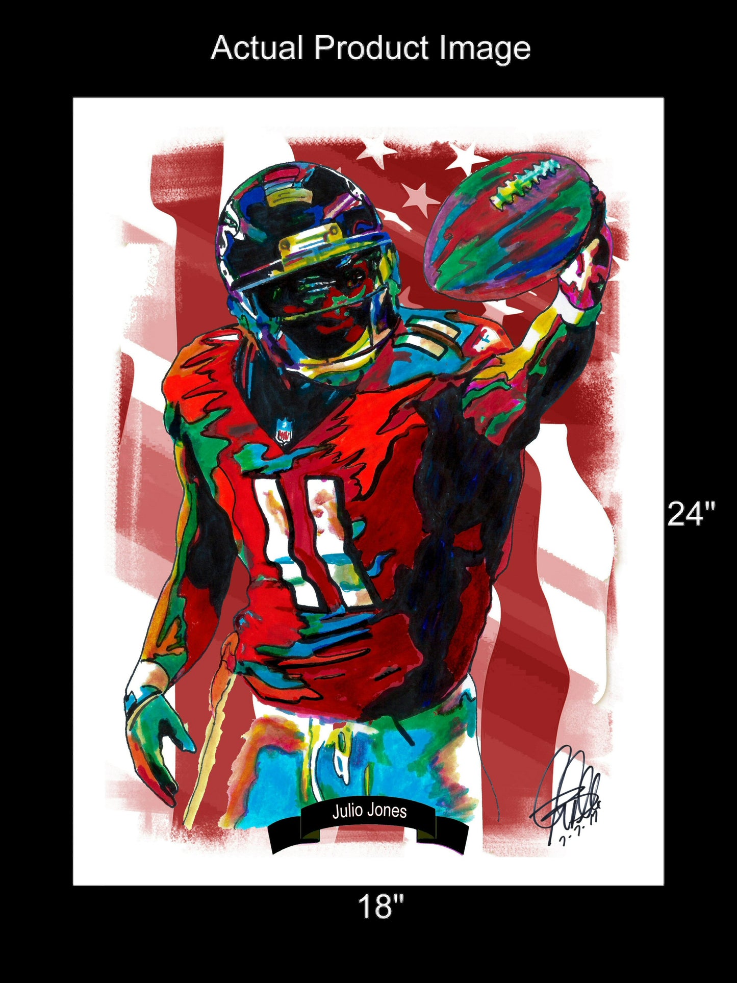 Julio Jones Atlanta Falcons Football Poster Print Wall Art 18x24