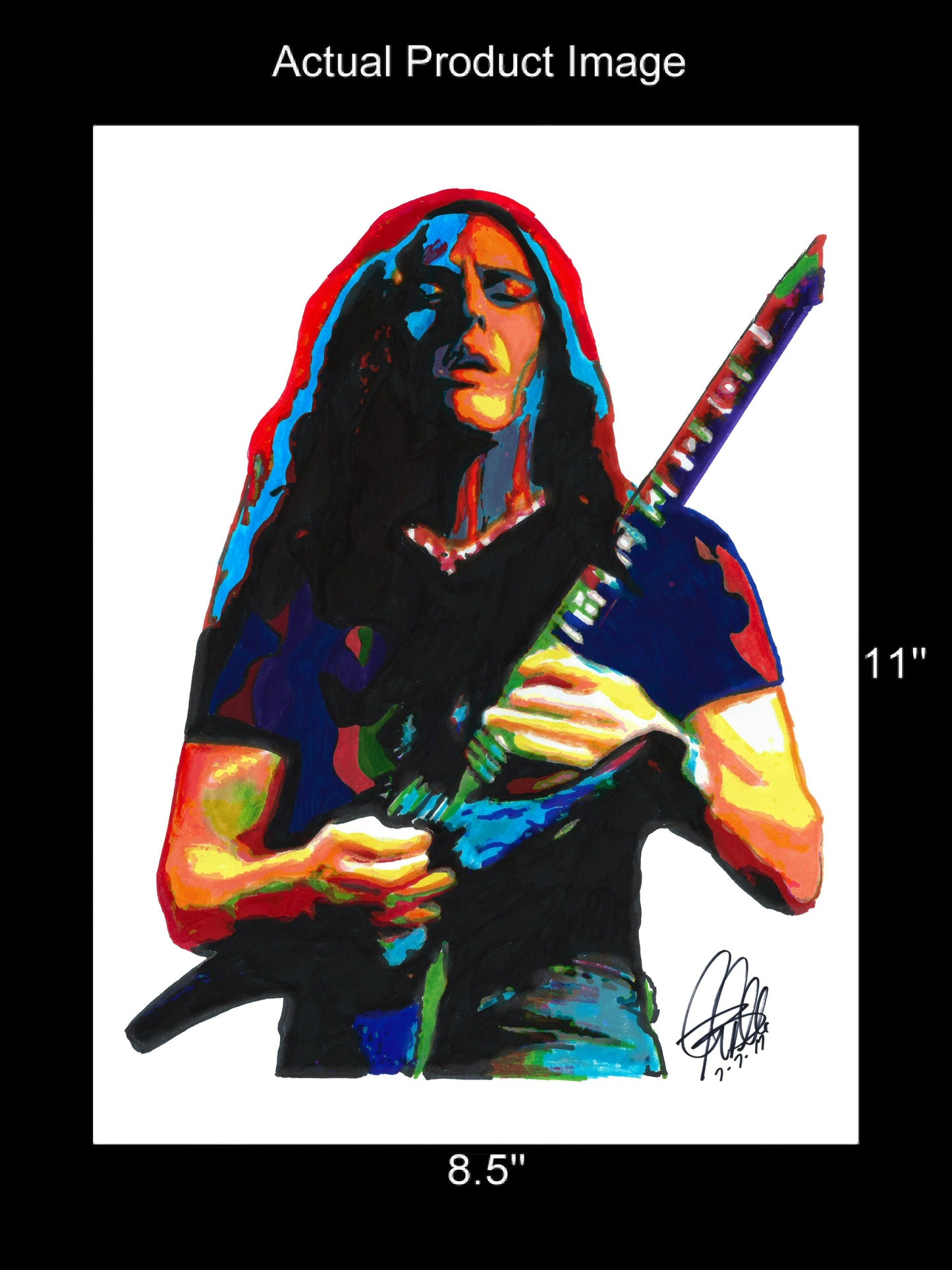 Chuck Schuldiner Death Singer Guitar Rock Music Poster Print Wall Art 8.5x11