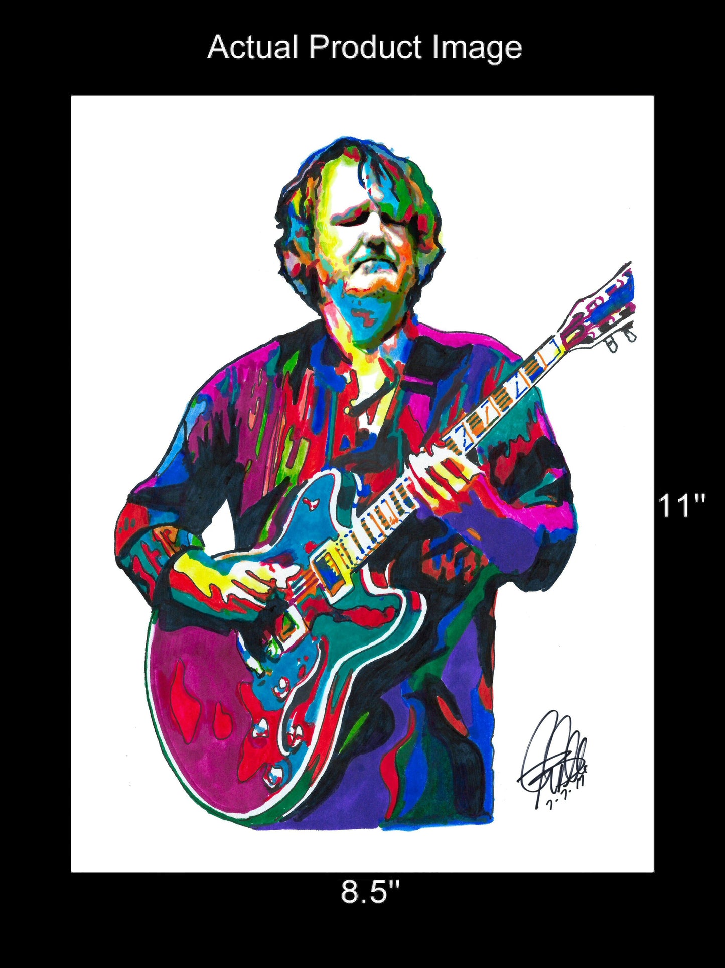 John Bell Guitar Rock Music Poster Print Wall Art 8.5x11