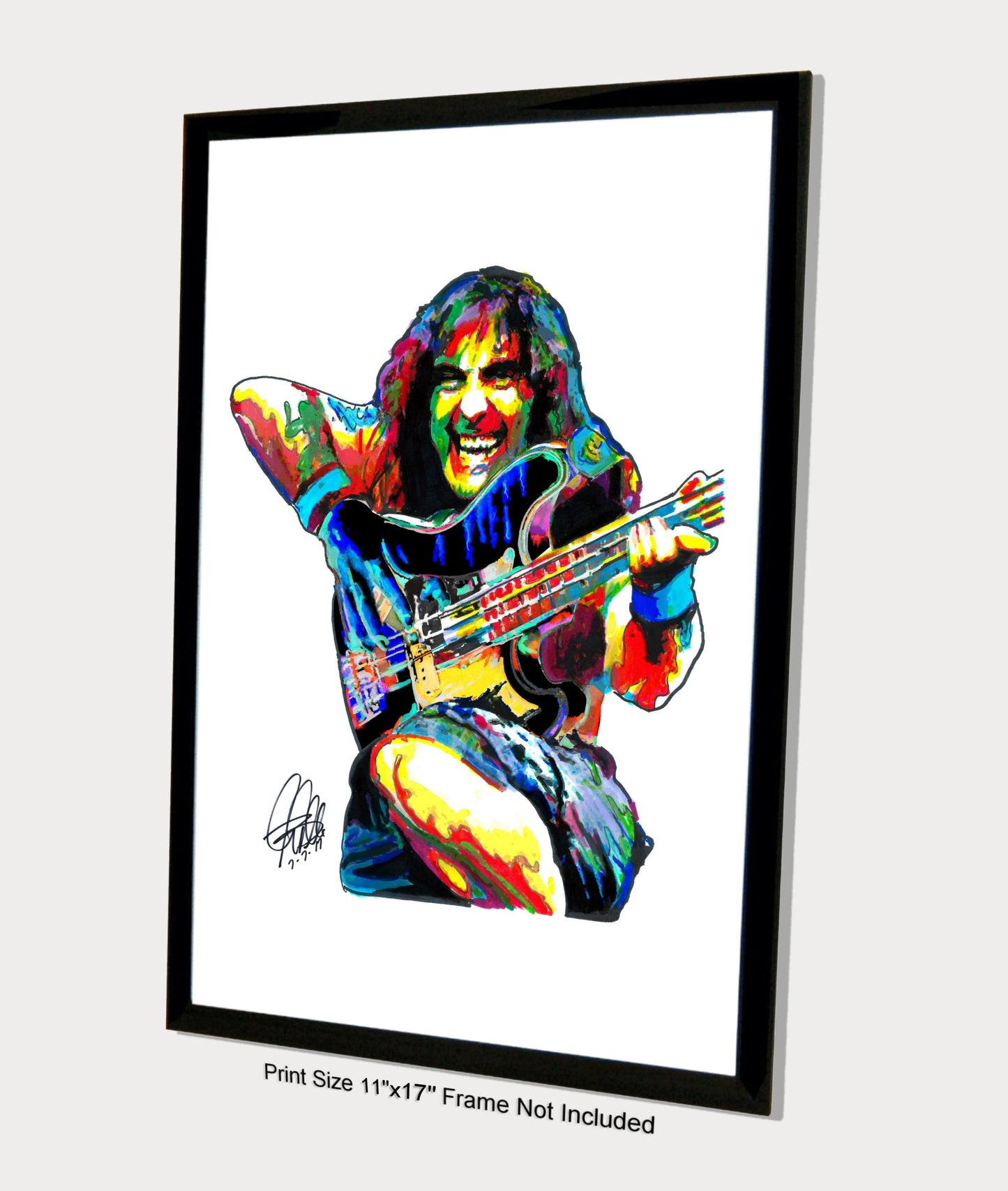 Steve Harris Iron Maiden Bass Guitar Rock Music Poster Print Wall Art 11x17