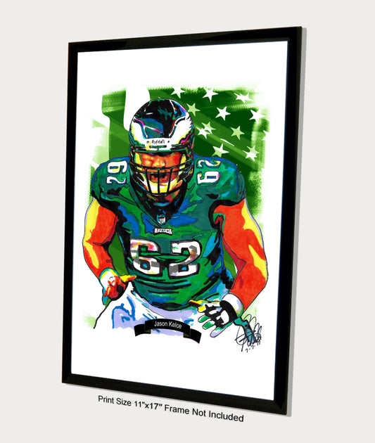 Jason Kelce Philadelphia Eagles Football Center Poster Print Wall Art 11x17