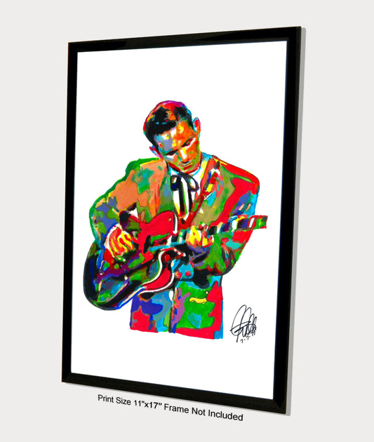 Chet Atkins Guitar Rockabilly Country Music Poster Print Wall Art 11x17