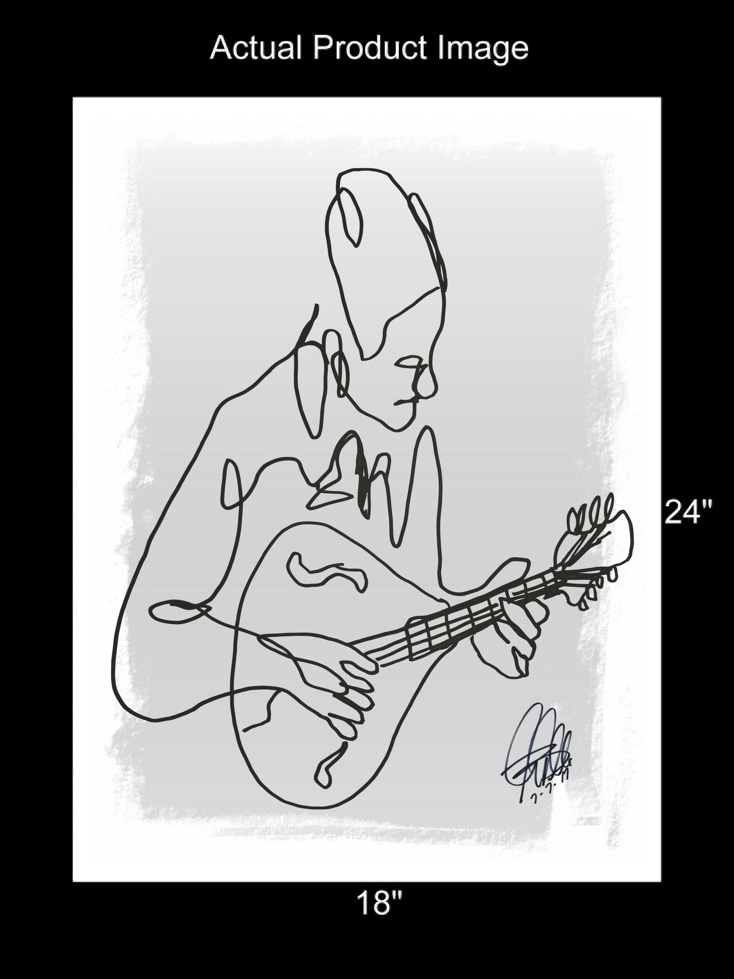 Mandolin Player Music Poster Print Wall Art 18x24