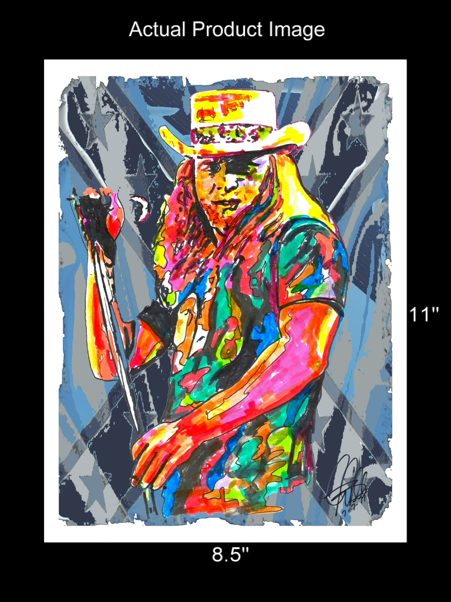 Ronnie Van Zant Lynyrd Skynyrd Rock Poster Print Wall Art 8.5x11