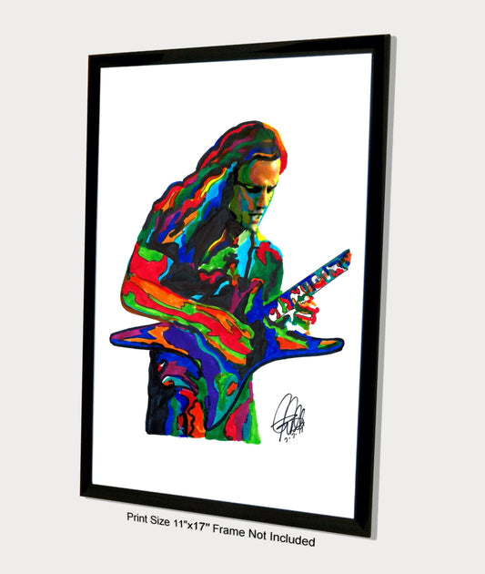 Chuck Schuldiner Death Singer Guitar Metal Music Poster Print Wall Art 11x17